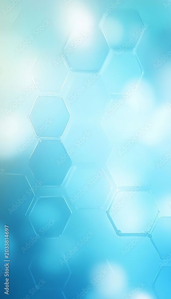 Fototapeta premium Clean Pharmaceutical Bokeh Effect with Soft Abstract Tech Backdrop Featuring Modern Geometric Shapes
