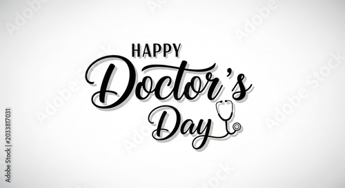 Celebratory Greeting for Doctor's Day with Elegant Text and Medical Theme