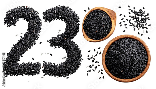 Black sesame seeds form 