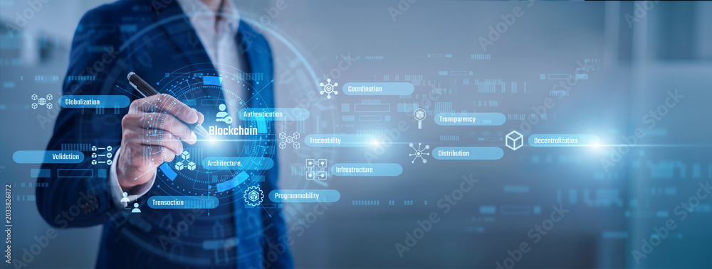 Foto Developer point of Blockchain concept