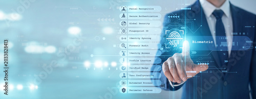 Bild auf Leinwand Specialist's point of Biometric identity concept, physiological trait recognition provides secure access to personal systems