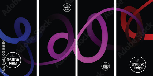 Fotografía Vibrant swirling ribbons adorn the cover designs of executive suites business ca