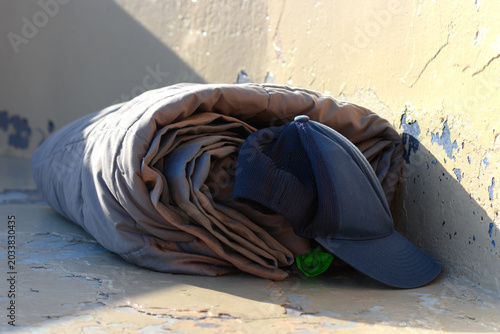 Canvas Print Homeless Belongings in Long Beach