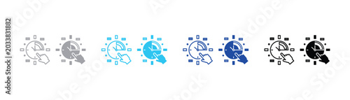Фотография Vector icon of a hand adjusting a clock with mathematical symbols mathematics eq