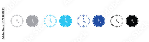 Фотография Minimalist clock faces with hour and minute hands minimalist illustration interf