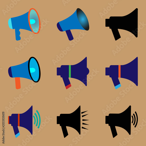 megaphone icon design set