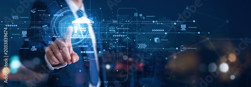 Quadro su tela Banking secures global capital and savings