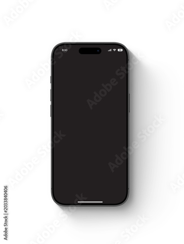 Black smartphone mockup . Front view mobile phone template for app design, UI presentation, website preview, digital product showcase. Branding, social media content and advertising display technology
