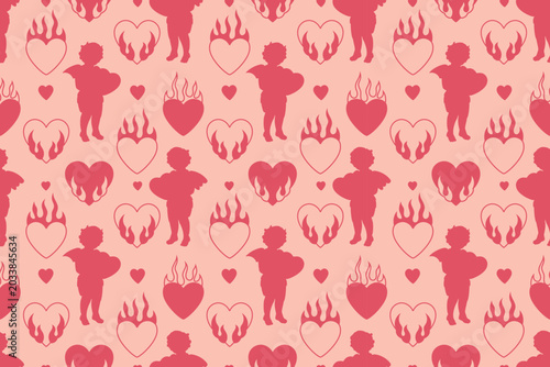 Fotografi Pink and scarlet tone seamless wallpaper with an adorable disaster aesthetic