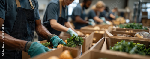 Food waste solutions volunteers food waste solutions volunteer food donation food bank food rescue warehouse cardboard box produce sorting