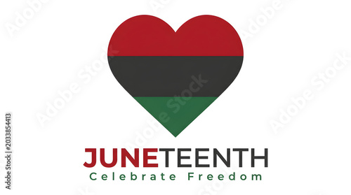 Juneteenth Celebration Heart with Flag Colors in a Festive Setting