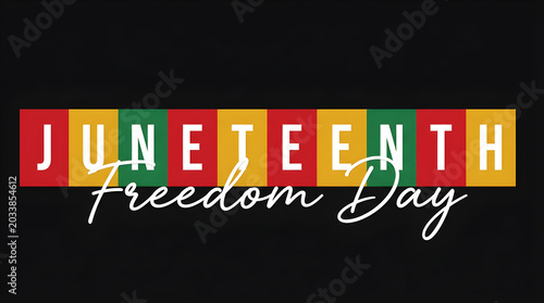 Juneteenth Celebration Banner with Freedom Day Message in Bright Colors