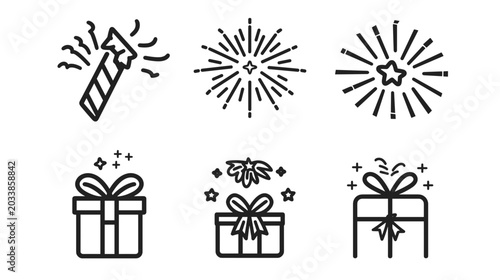 Photos Colorful Decorative Gifts and Festive Fireworks for Celebration Events During Ho