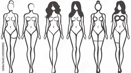 Fotografija Diverse Body Types Representation Illustrated in Various Female Silhouettes on a