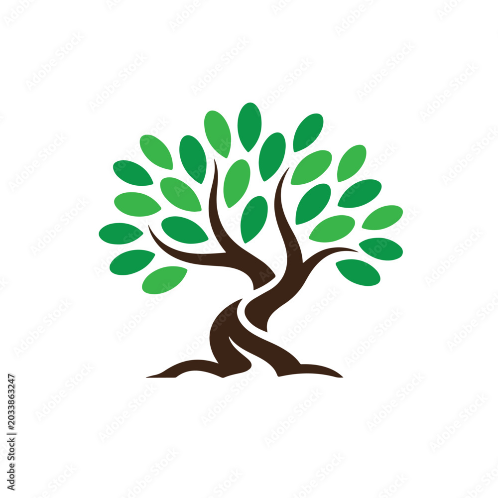 Fototapeta premium green tree vector illustration