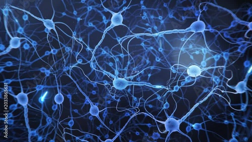 Futuristic brain visualization connected through glowing neural pathways and neurons. Concept of artificial intelligence, deep learning, neural processing and advanced digital technology