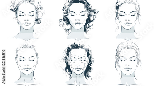 Fotografía Diverse Women Executing Serene Expressions in Artistic Portraits Representing In