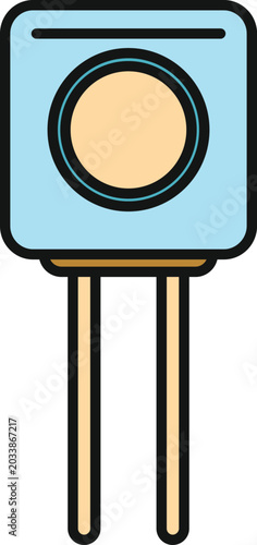 фотографія Electronic potentiometer trimmer representing a variable resistor on a white bac