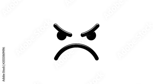 Obraz na płótnie Angry face emoticon frowning expression.