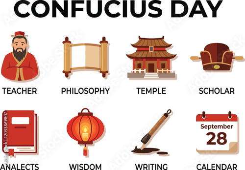 Принти на полотні Confucius day celebration graphic Chinese Teachers’ Day