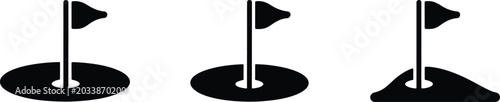 Set of three minimalist directional arrow signs isolated on transparent background
