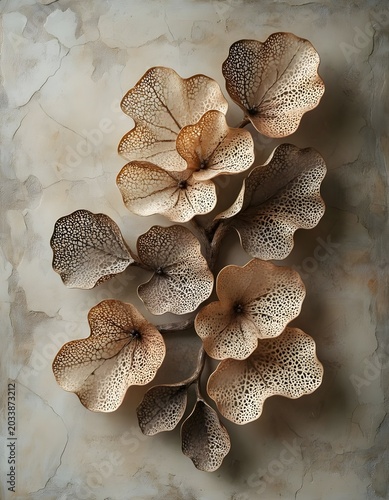 dried mushrooms on wooden background