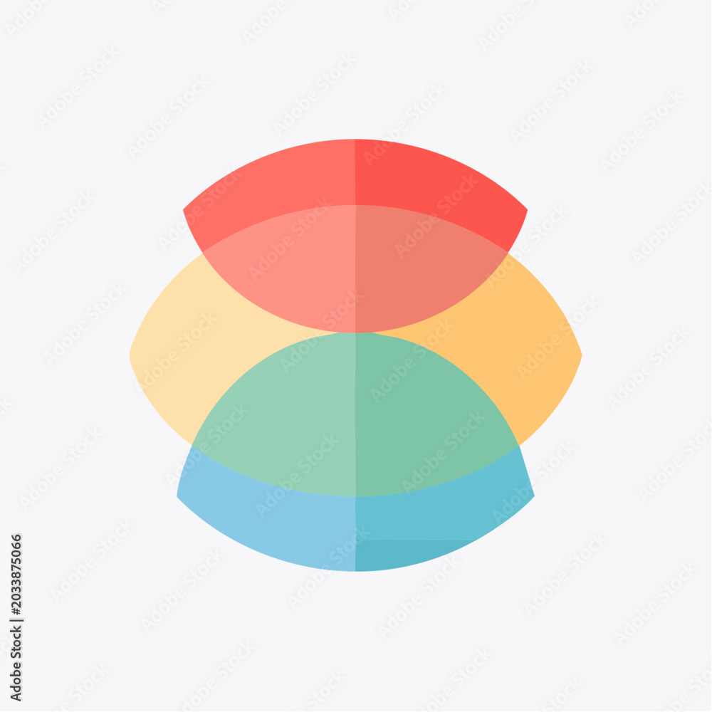 Fototapeta premium Abstract Overlapping Shapes with Flat Design