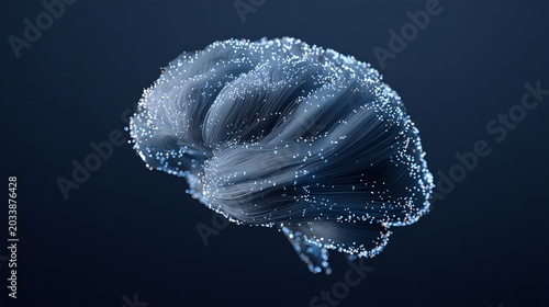 Glowing Fiber Brain Visualization