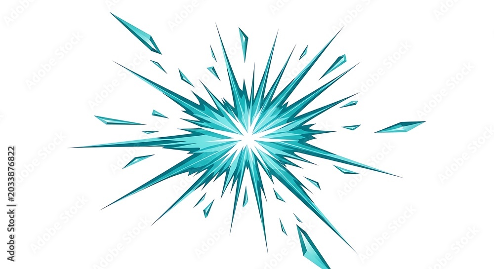 Fototapeta premium Turquoise explosion on white background