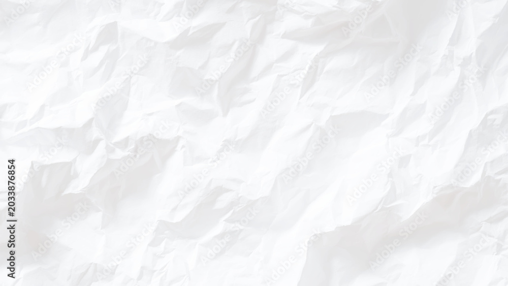 Naklejka premium Crumpled white paper texture background with wrinkled and folded surface seamless pattern