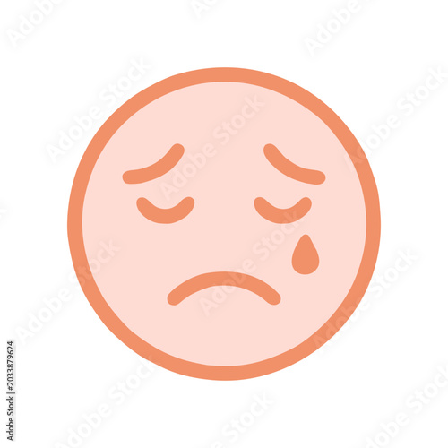 Sad emoji illustration expressing emotion in a simple vector style