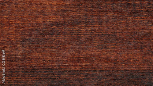 Obraz na płótnie Dark brown wood grain texture background with natural horizontal pattern and sur