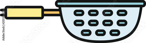 Fotografi Colander with holes for draining pasta and washing vegetables