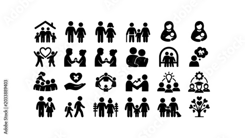 Community and relationship icons for social and lifestyle projects.