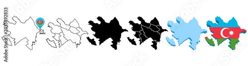 Fotografia set collections Azerbaijan map infographic icon