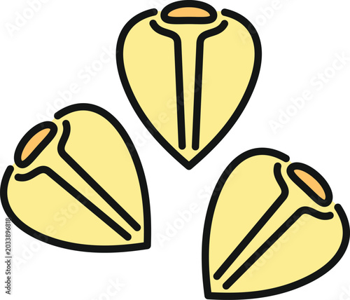 Tableau sur toile Buckwheat groats flat color icon design on a white background