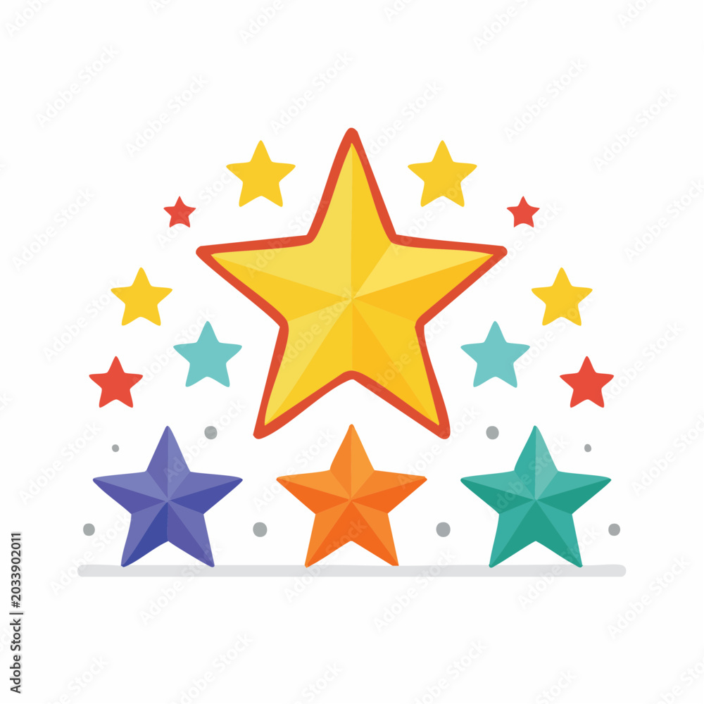 Fototapeta premium Colorful Stars Collection