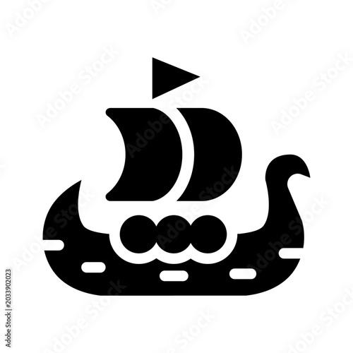viking ship solid icon illustration vector graphic.eps