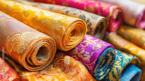 Colorful Silk Fabric Rolls