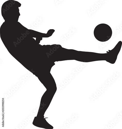 Φωτογραφία Professional football player silhouette in attacking position with modern vector style