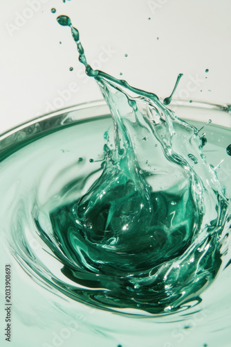 Dynamic Splash of Green Liquid