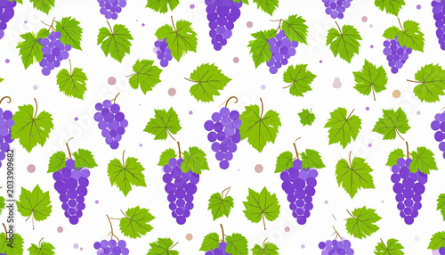 a repeating pattern composed of grapevines with green leaves and purple grapes, set against a backdrop that alternates between solid colorsâ€”one light, one darkâ€”and the same grape vine design.