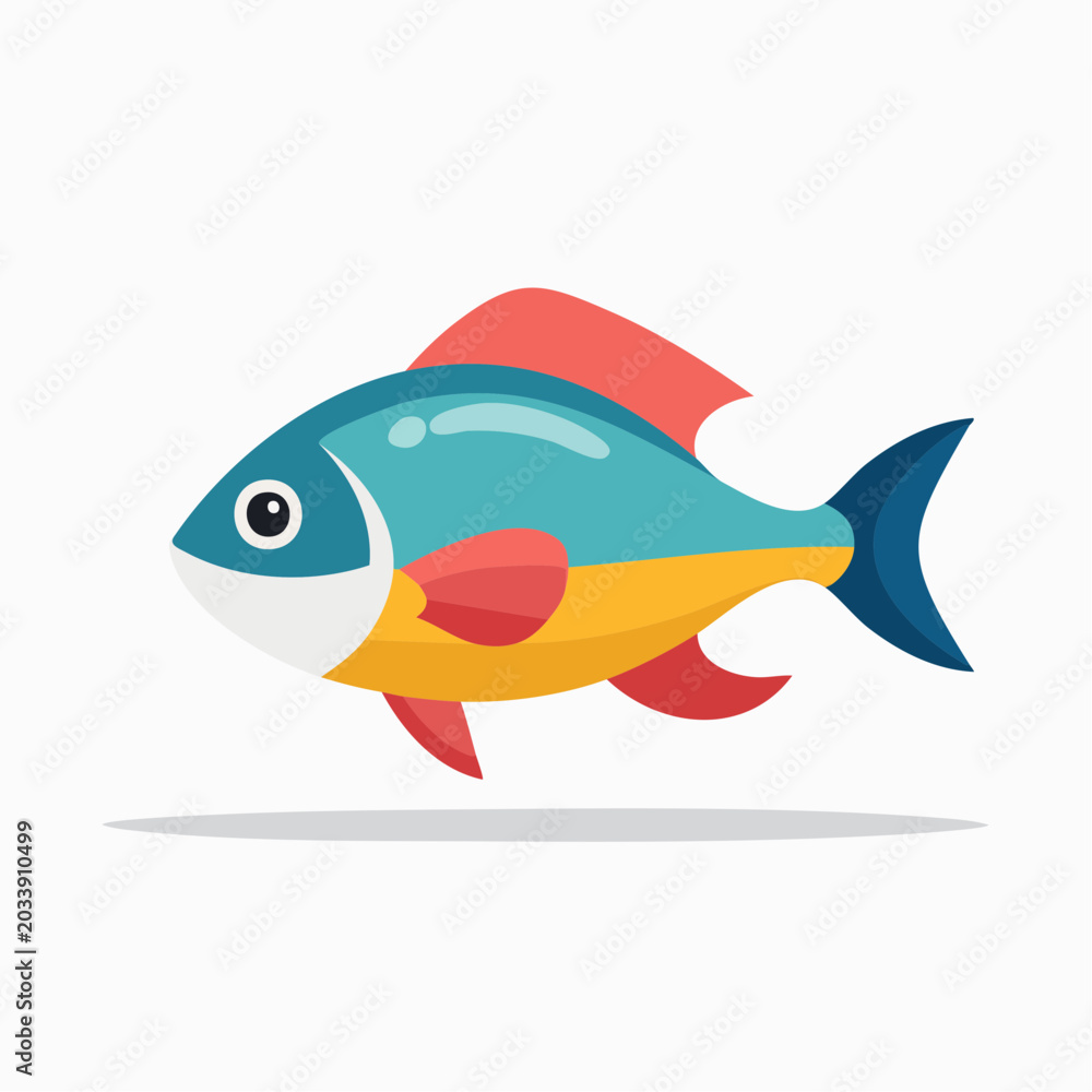Obraz premium Cartoon Fish Illustration