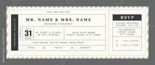 Photos Vintage style invitation template for wedding ceremony