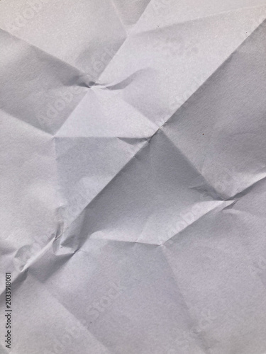 White blank crumpled paper texture, recycled crumpled paper transparent background