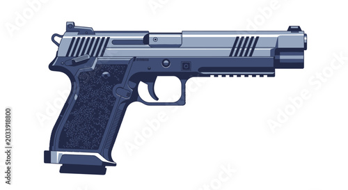 Bilde på lerret Semi Automatic Pistol Gun Side View.