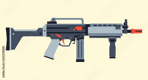Bild auf Leinwand Black and gray toy assault rifle.