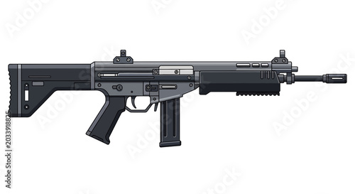 Tableau sur toile Black automatic rifle gun weapon.