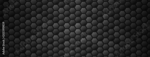 Photos Hexagonal honeycomb pattern 3d texture dark carbon black.