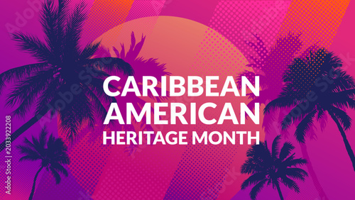 Foto Caribbean American heritage month banner with palm trees